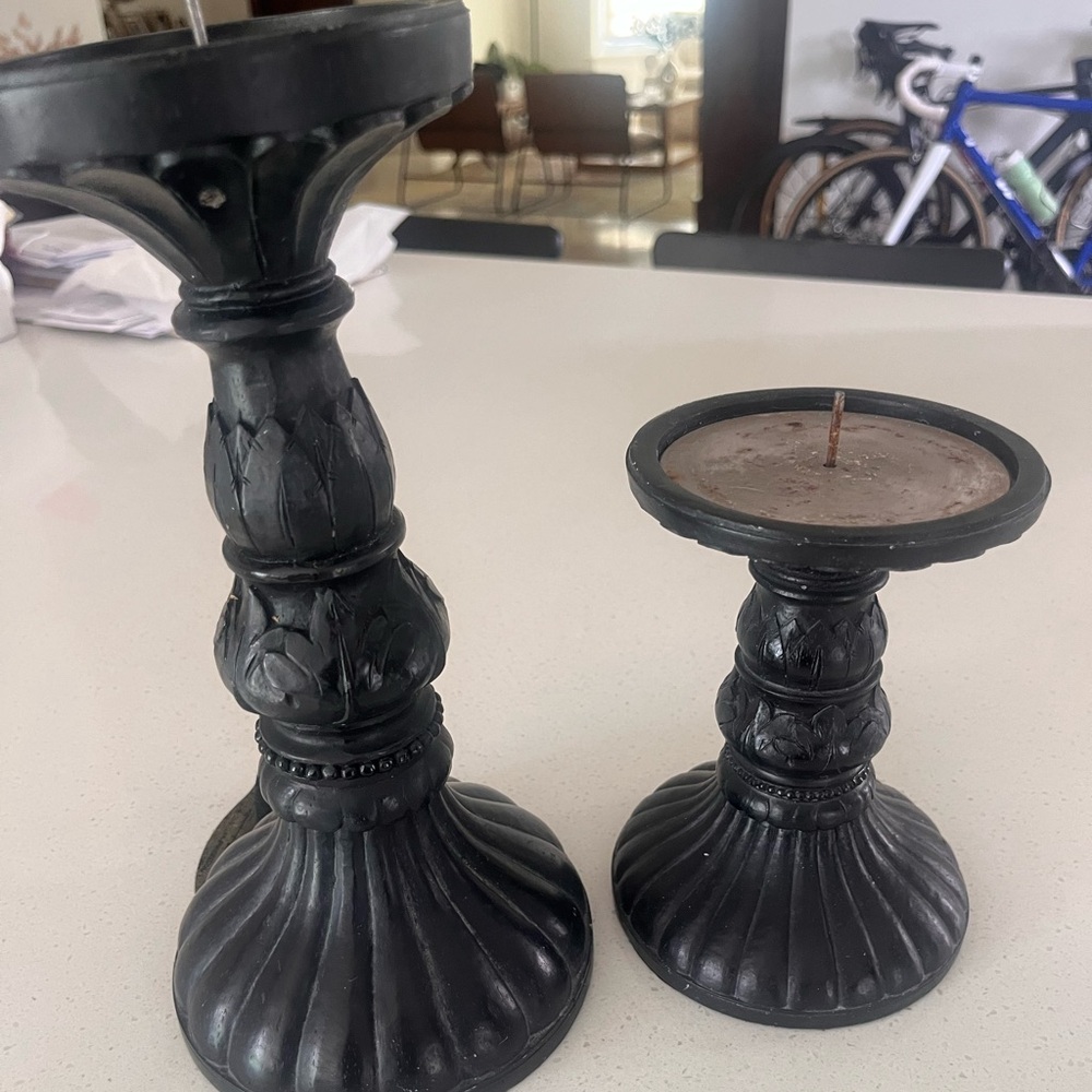 Macy’s black set of two candle holders